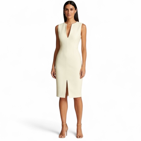 L'Agence Exclusively for Intermix - Ivory Sleeveless Sheath Dress Sz 2